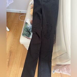 American Eagle Outfitters Black Ripped Denim Jeans